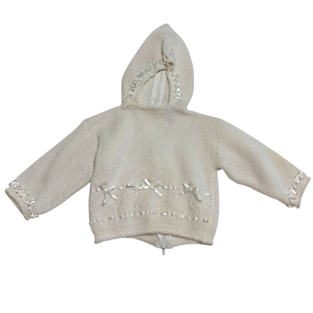Rudin Needlecraft Custom knit infant hooded sweater 0-3 Mo
